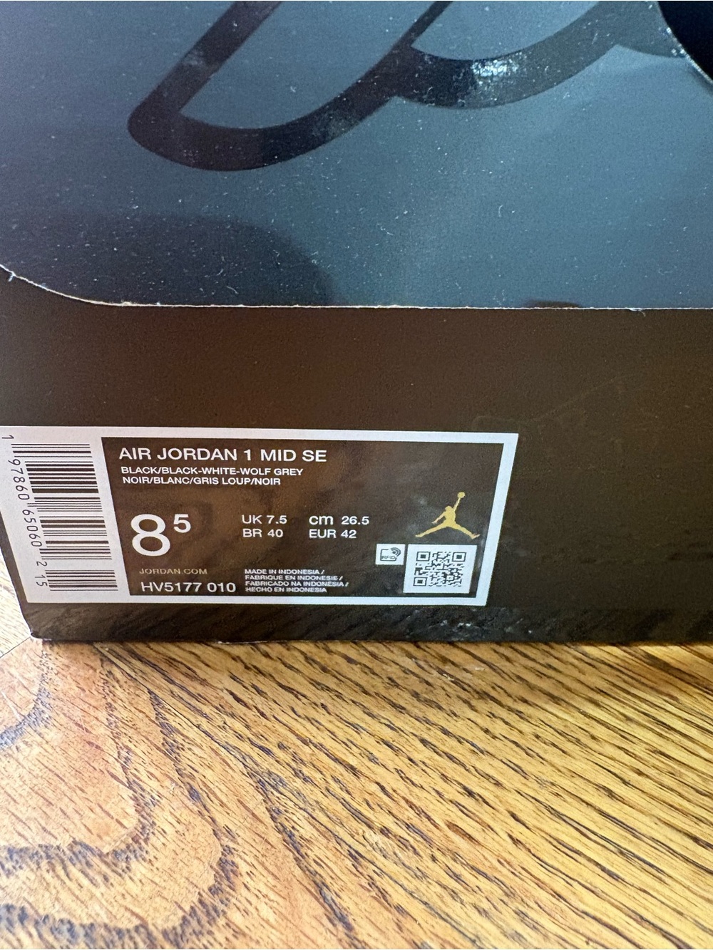 Nike Air Jordan 1 Mid SE Black Metallic Reimagined HV5177 010 Men's size 8.5 - Picture 8 of 8